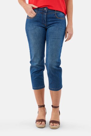 BRANDTEX - Madelaine Capri Jeans - Medium Blå - Bæltestropper