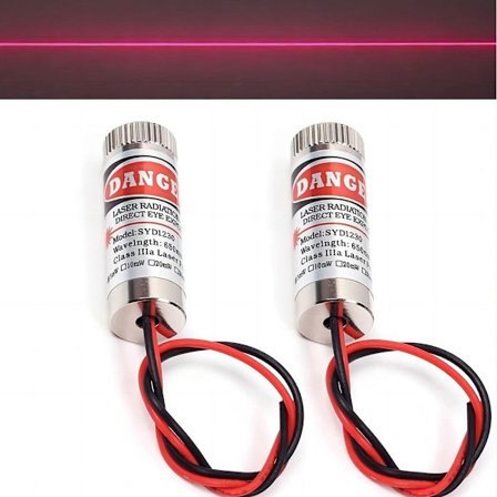 2stk rød laserdiodelinje 650nm 5mW rød laserhodelinje