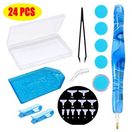 Diamond Painting Set Glitter Plate Sky Blue Box