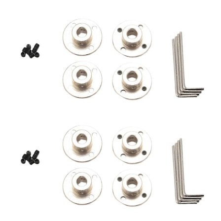 8mm Flänskoppling, Styv Guide Stålmodell Koppling Tillbehör, Axelaxelfästen (8-pack)