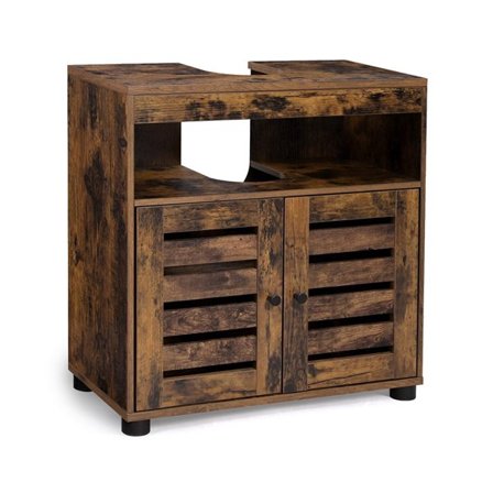 Servantskap med hylle og oppbevaringsskap - Rustikk brun