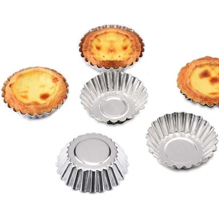 50 stk. Rustfrit Stål Muffinform Tartletforme Bageforme Non-stick (FMY)