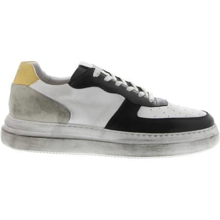 Blackstone Wg85 White Black - Vintage LOW Sneaker , Wit , Heren , Maat: 45 EU