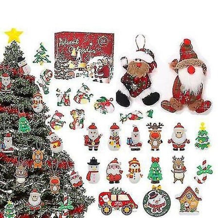 Julekalender med 24 dages juletræspynt