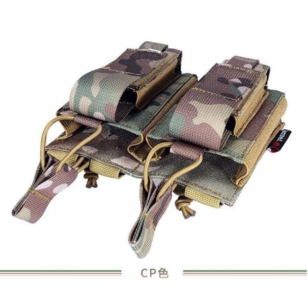 Yakeda Double Egg Clamp Bag Tactical Dubbel Tillbehörsväska Multifunktionell Army Fan Midja Hängväska Molle Magazine Clip Dubbelväska