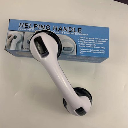 Hvid sort 2 brusegreb med stærk sugekop. Håndtag Bat