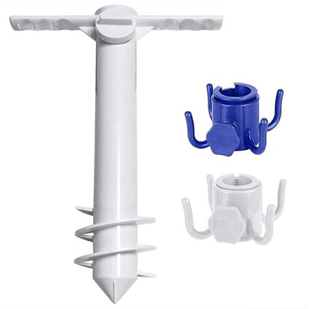Heavy Duty Beach Umbrella Sand Anchor, Umbrella Holder Stand, Beach Umbrella Set With 2pcs 4-prongs Beach Umbrella Hanging Hook