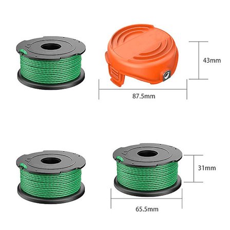 Nytt För Black & Decker GL8033 GL9035 A6486 GL7033 Trimmertråd 3 Spoler+1 Lokk