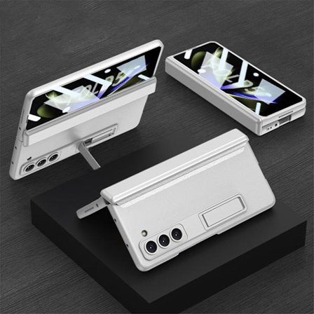 Fodral Kompatibelt med Samsung Galaxy Z Fold 5, Inbyggt Stativ PC All-inclusive Stötsäkert Skydd med Magnetiskt Hängselskydd