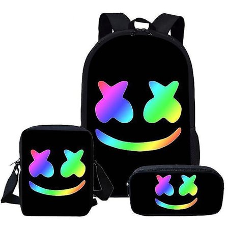 Kids Marshmello Dj 3piece Schoolbag Backpack