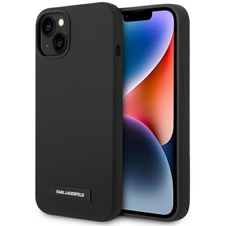 Karl Lagerfeld KLHMP14MSLMP1K iPhone 14 Plus 6.7" Hardcase Black Silicone Plaque MagSafe
