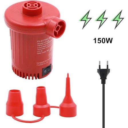 Rask fyll luftpumpe med 150w elektrisk luftpumpe for luftmadrasser og luftbassenger