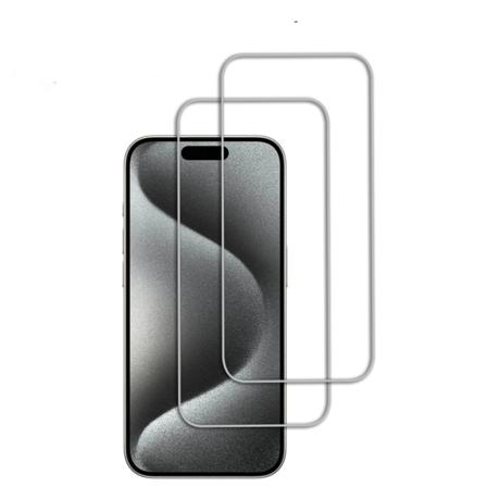 2-Pack - iPhone 15 Pro skjermbeskytter i herdet glass