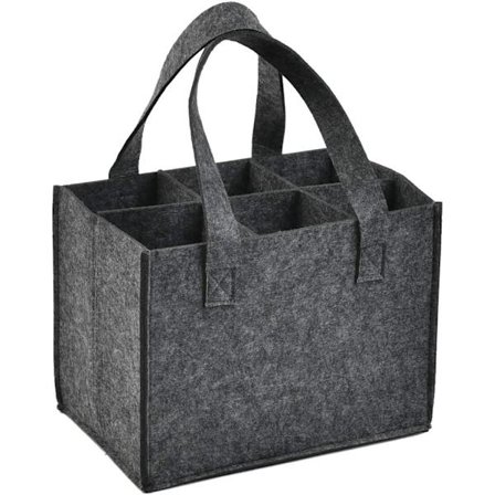 Vinflaskeholder i filt - Vinflaskepose til 6 flasker - Vinflaske