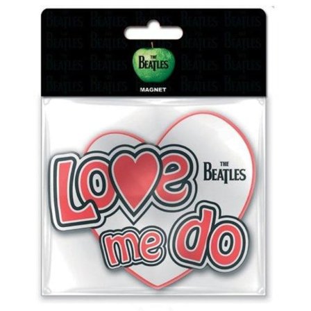 The Beatles Love Me Do Gummikylmagnet En Storlek Vit/Röd