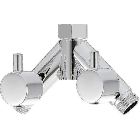 Messing omskifterventil bruseafbryderventil 2-vejs Y-type omskifter 1/2 tomme til bruseslange og brusehoved forkromet