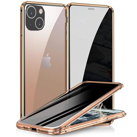 Stilsäkert Dubbelsidigt Magnetiskt Skal - Iphone 13 Mini Guld