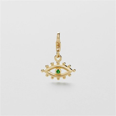 Green Eye Charm - 24K VERGOLDETES STERLINGSILBER