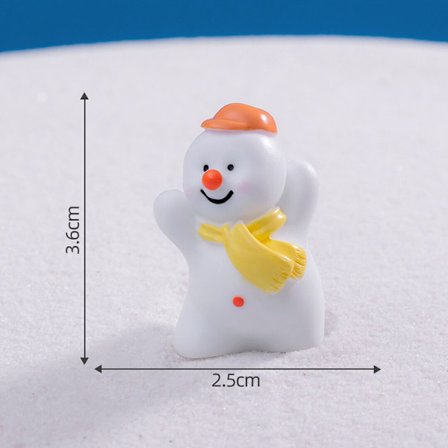 Söt Jul Mini Snögubbe Figurin DIY Miniatyr Snögubbe Staty Mikro Landskap Dockskåp Skrivbord Juldekoration (FMY)