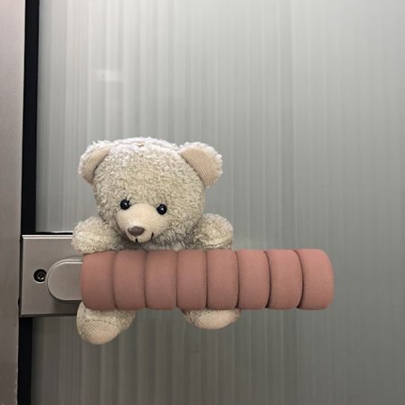 Sød bjørneformet dørhåndtagsbeskytter, kompatibel til værelser, anti-kollision og anti-statisk fleksibelt stofbetræk