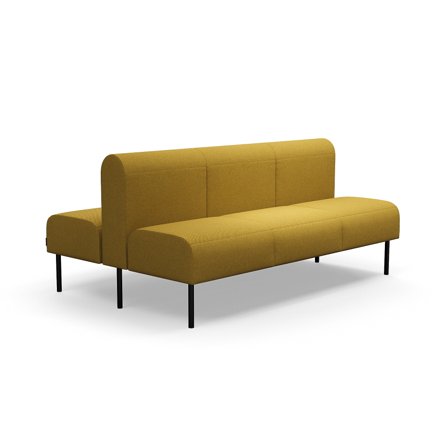 Modulsofa VARIETY, 3-Sitzer, doppelt, Stoff Blues CSII, gold