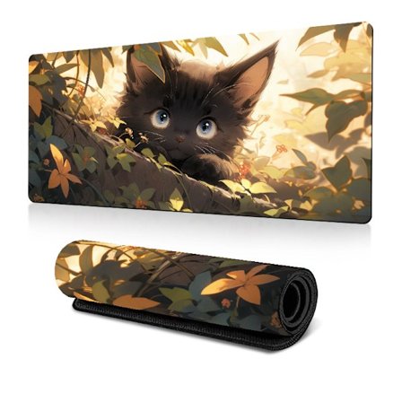 Sødt Kat Skrivebordsunderlag, Stor Computer Skrivebordsskridsikker Musemåtte (300 X 700 X 3 Mm)