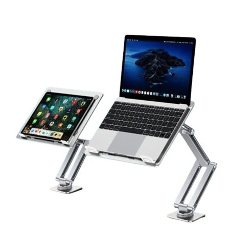 Laptop Stativ Klämma Surfplatta Höjning Stöd Hållare Bok Fäste Skrivbord Säng Lat Stativ 360°Roterande