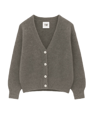 Tiffany Lilje Mohair, Knit Cardigan - Light Grey Tröjor Dam ONESIZE