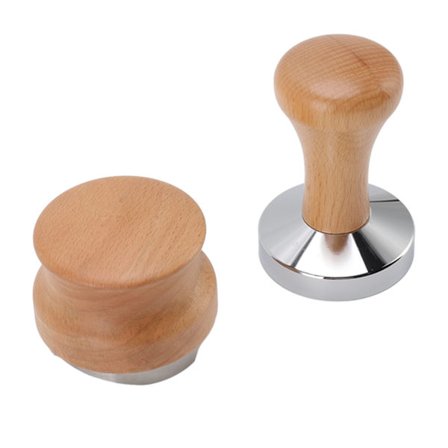 Kaffe Pulver Press Hammer og Distributør Sæt Rustfrit Stål Base Kaffe Tamper med Træ Håndtag til Cafe Hjem 53mm