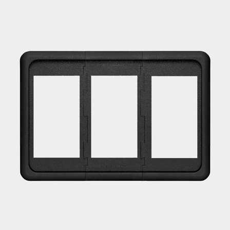 Asennuskehys kytkimille Blue Sea Systems Contura Switch Mounting Panel 3 Position, 3 kytkimelle, sopii Contura, musta