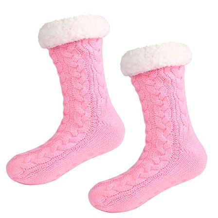 Dames Anti-Skid Sokker, Cozy Fuzzy Fleece-Foretrede Varme Sokker, ZQKLA