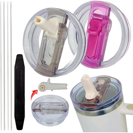 2025 Siste Modell 2-Pakning 1,18 L Tumbler Avtakbart Flip-Sugerrør Lokk Erstatning Passer for Stanley Quencher ProTour, Lekkasjesikkert Lokk 