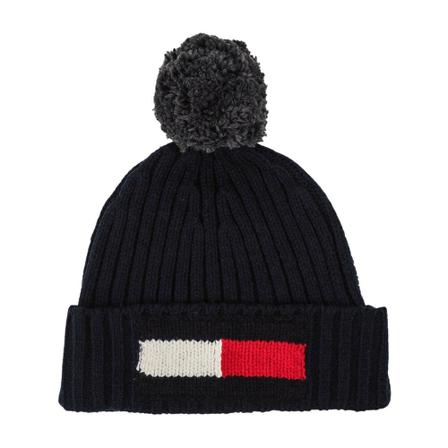 Tommy Hilfiger Flag Beanie , Zwart , unisex , Maat: ONE Size Hoeden
