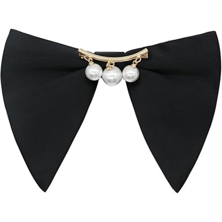 Överdimensionerade flugor för män, justerbar förknuten fluga med pärldekoration smoking flugor för bröllopsfest