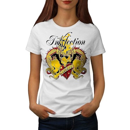 Skull Fire Dragon Whitet-shirt för kvinnor