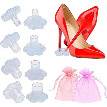 Hælbeskyttere (pakke med 4 par) 5mm Høy Hælbeskytter Stiletto Sko Anti-skli Transparent Høy Hæl Deksel For Gress Stiletto Hælbeskytter For F