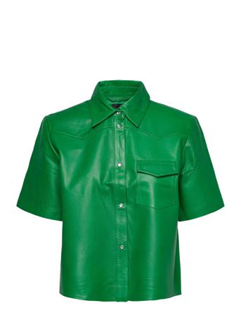 Jxlark Short Leather Shirt Green JJXX