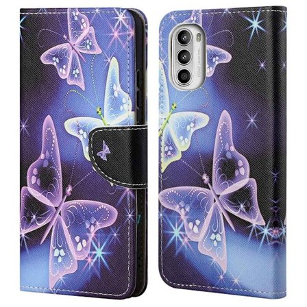 Wonderland Motorola Moto G52 flip-etui - Glitrende Sommerfugler