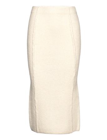 Skirt Soft Knit Knälång Kjol Creme REMAIN Birger Christensen