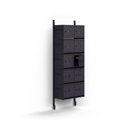 Shoe cabinet ENTRY, basic wall unit, 10 metal doors for labels, 1800x600x300 mm, anthracite