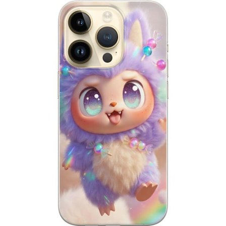 Kompatibelt Mobildeksel til Apple Apple iPhone 14 Pro Søt kawaii-figur med store glitrende øyne, regnbuefarger og myk 3D-stil, perfekt barneillustra