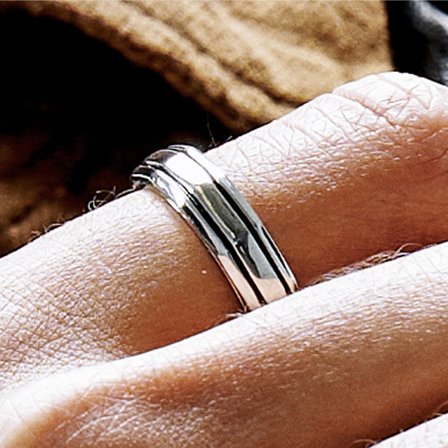 Anello Pearce Recta in acciaio per uomini - Anelli in acciaio