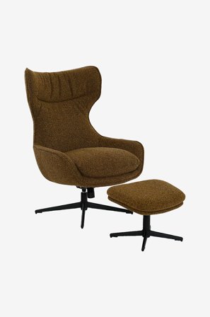 Nordic Furniture Group - Fåtölj med pall Aegis - Brun - Fåtöljer - Från Homeroom