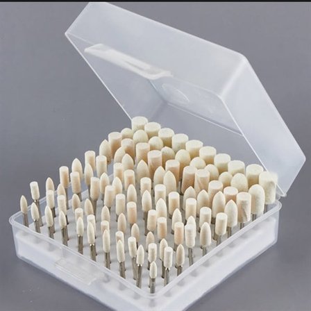 Poleringshoder i ull 100 stk. med 3 mm skaft