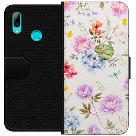Yhteensopiva Lompakkokotelo Huawei Huawei P smart 2019 Kukkakuviota käsinmaalatuilla kukilla, perhosilla ja hyönteisillä romanttiseen skandinaavise