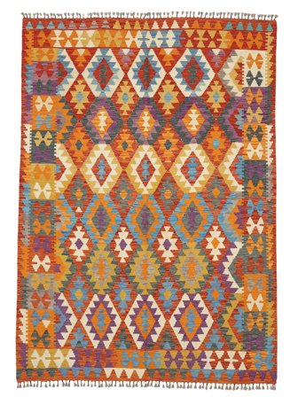 Kilim Afghan Old Style Rug 202X284 Wool