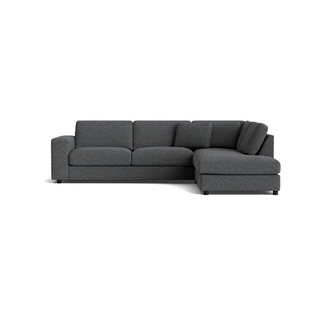 Oasis Ecksofa, rechts, Puente Grau/Blau, modernes Design, L-Form, bequeme Sitzfläche, hochwertige Verarbeitung, 79cm Höhe, zeitloser Stil