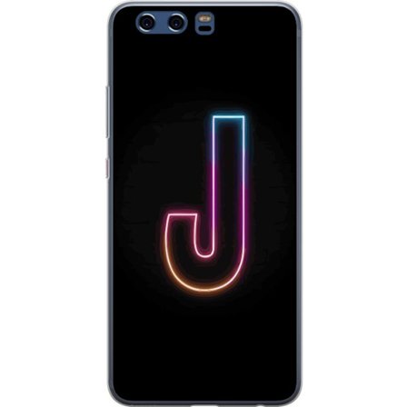 Kompatibelt Mobildeksel til Huawei Huawei P10 Minimalistisk neonbokstav J i fargeskiftende lys mot svart bakgrunn