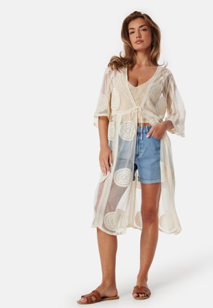 Pieces Pcaida Kaftan Cloud Dancer Klær