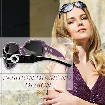 Vinfarvet grå rammebriller - Sort ydre, grå indre, lilla linser